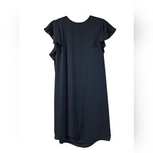 Aritzia Babaton  Black Ruffle Sleeve Shift Dress, Size Medium, Black, EUC